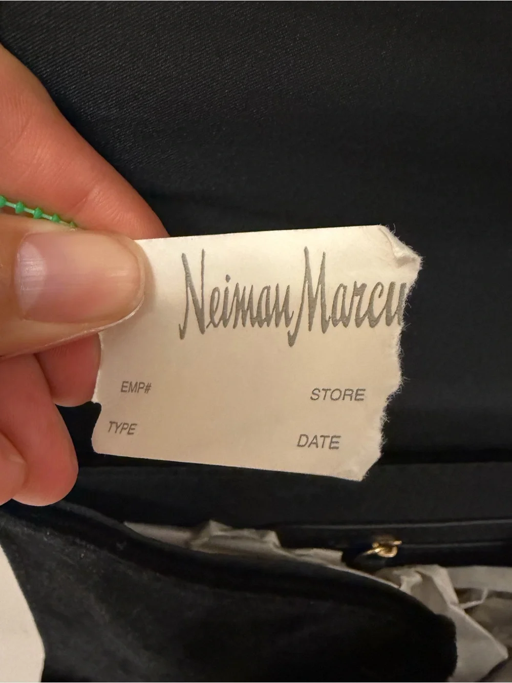Neiman Marcus Black Velvet Evening Bag with Gold Hardware